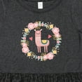 thumbnail image 4 of Inktastic Llama Rose Flower Wreath Girls Toddler Dress, 4 of 5