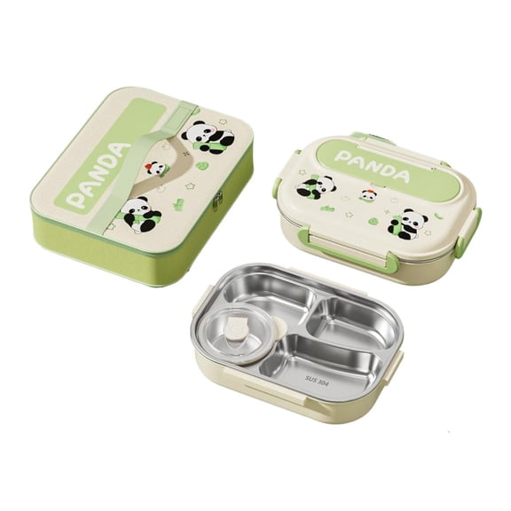 MOMOJIA Insulated Stainless Steels Bentos Box Builts In Utensils Microwave Safe Leak Proof Design