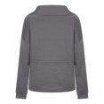 thumbnail image 6 of Yokua Womens Sweatshirt Oversized Half Zip Up Drawstring Waist Long Sleeve Side Slits Soft Casual Pullover Sweatshirts Tops, 6 of 8