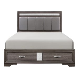Queen Platform Bed with Footboard Storage