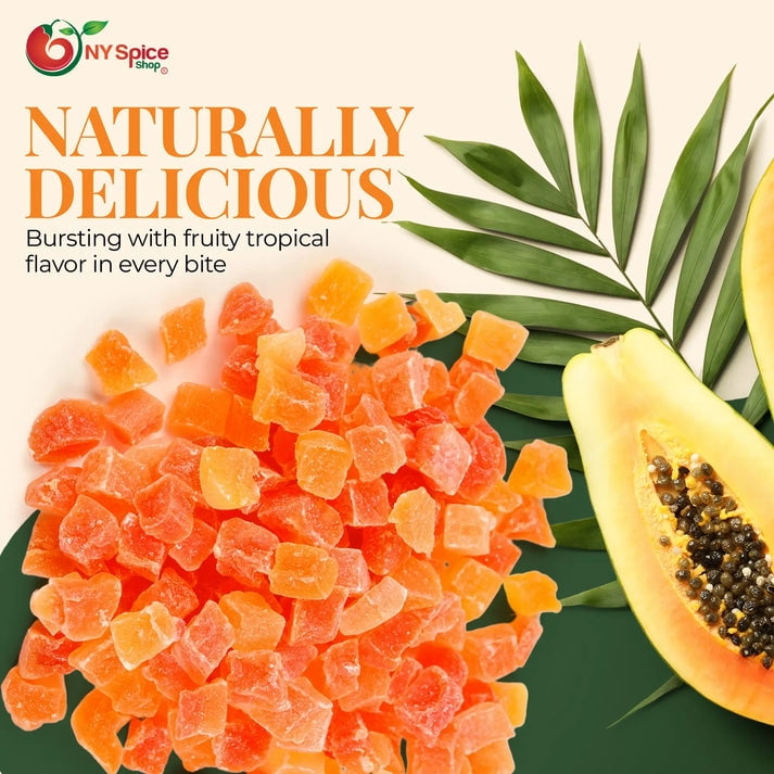 NY SPICE SHOP Diced Papaya - 5 Pound - Sweetened Papaya Chunks - Papaya Bites - Tropical Fruit Cubes - Papaya Tidbits