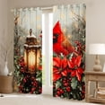 thumbnail image 2 of Manfei Cute Cardinals Blackout Curtains Set of 2 (52x84 Each),Happy Christmas Window Curtains,Red Berry Xmas Floral Curtains and Drapes For Kids,Luxury Bedroom Decor, 2 of 6