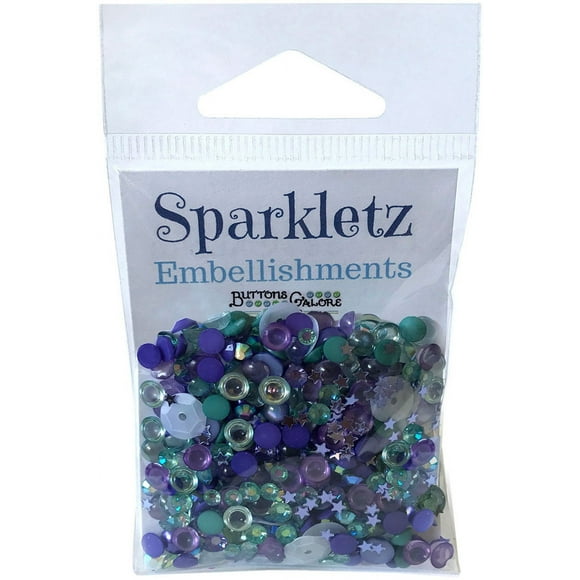 Buttons Galore Sparkletz Embellishment Pack 10G-Sailors Sky