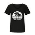 thumbnail image 4 of Womens Hawaiian T-Shirts,Womens Cute Tropical Print Graphic Tee Shirts Vneck Short Sleeve Casual Summer Beach Vacation Shirts Tops, 4 of 5