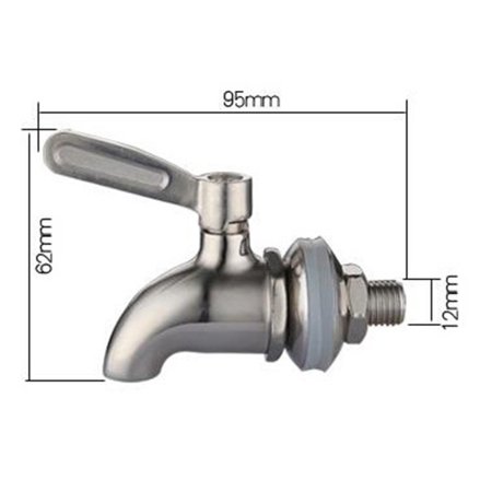 

Wine Drink Bar Beverage Dispenser Spigot Faucet Tap 304 Stainless Steel 16mm/12mm