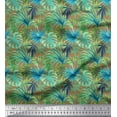 thumbnail image 1 of Soimoi Modal Satin Fabric Tropical Leaves Print Sewing Fabric Yard 42 Inch Wide, 1 of 3