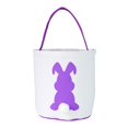 thumbnail image 4 of Bolso Tote Decor de Conejos de Pascua | Cesta de huevos de Pascua para almacenamiento de lona | Diseño de borlas | Azul, Rosa, Morado, Verde, Amarillo | 23x25cm Duradero, lavable reutilizable |, 4 of 5