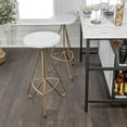 thumbnail image 5 of Trinity 30" Modern Industiral Iron Tripod Backless Bar Stool, White Seat with Gold Frame, 5 of 9
