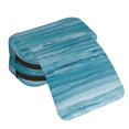thumbnail image 4 of Sikiie Teal Turquoise Fluid Stripes Print Flip Double-layer Pencil Case, All-purpose Stationery Bag for Study and Office, Zipper Design, Unisex, 4 of 7