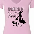 thumbnail image 4 of Inktastic I'd Rather Be in Paris Shopping and Travel Women's V-Neck T-Shirt, 4 of 5