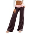 thumbnail image 2 of Women Wide Leg Loungewear Pants High Waist Soft Stretch Comfortable Loose Casual Workout Yoga Trousers with Pockets Coffee S, 2 of 7