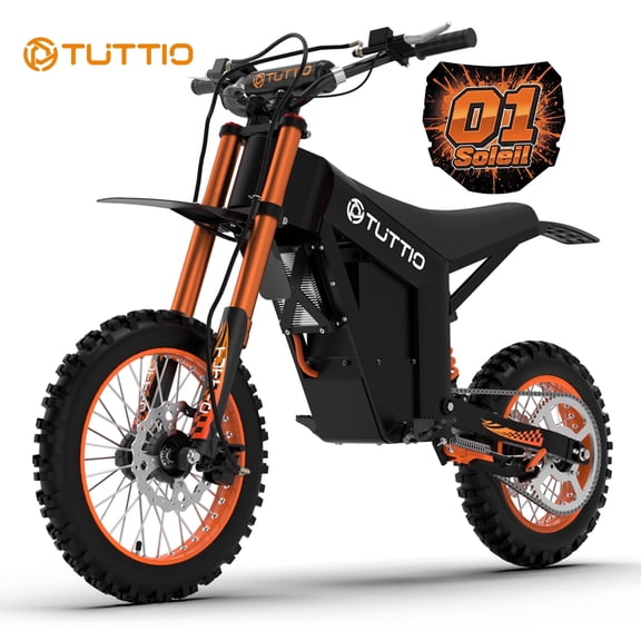 TUTTIO Soleil 01 Electric Dirt Bike for Teens Age 13 ,3000W 200N·m High Torque, 21AH Battery, 14"/12" Full Suspension Off-Road Motocross
