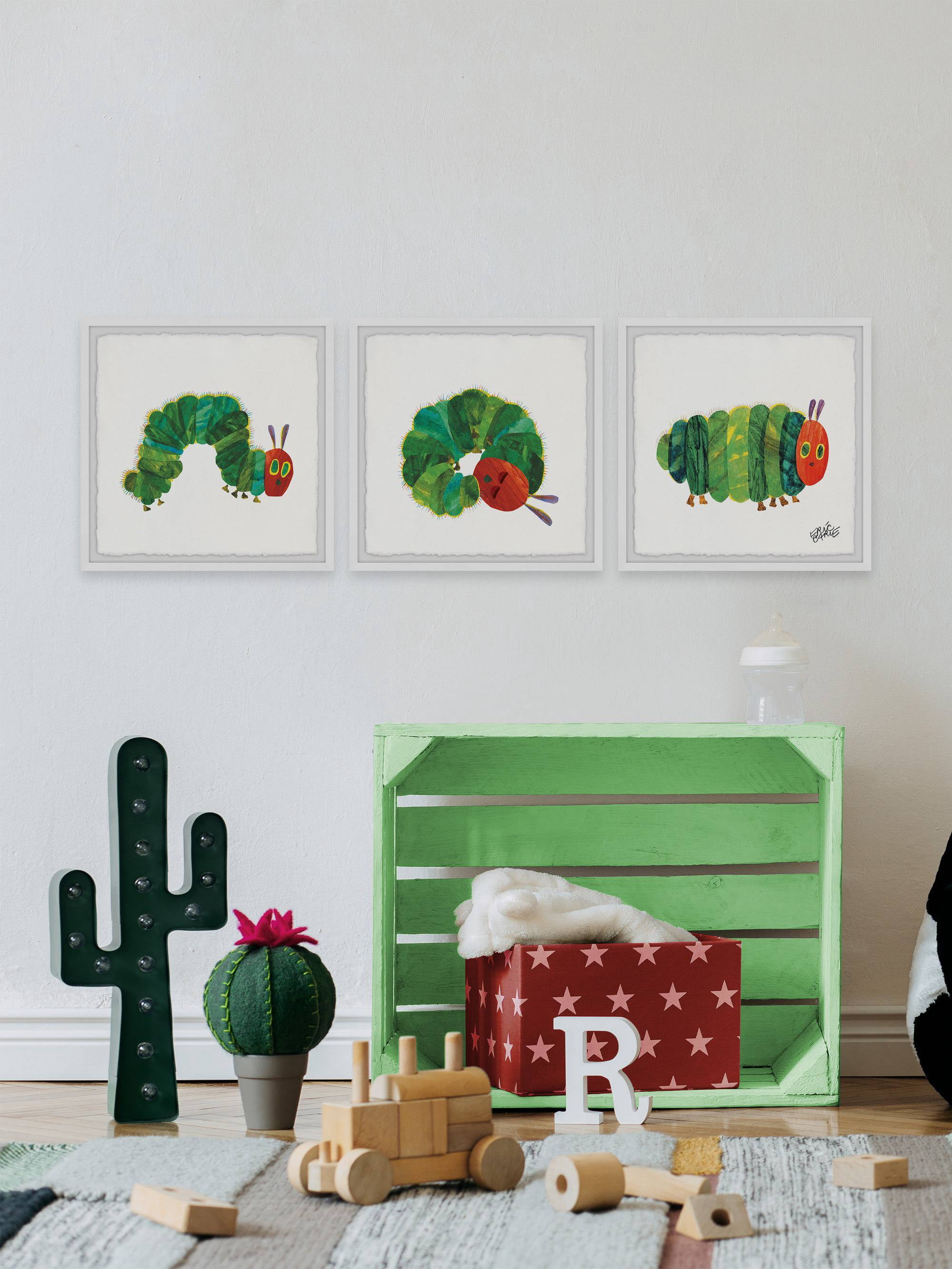 Marmont Hill Harmless Caterpillar Triptych by Eric Carle, 18" x 54"