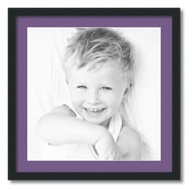 ArtToFrames 24x24" Matted Picture Frame with 20x20" Single Mat Photo Opening Framed in 1.25" Satin Black and 2" Grape Mat (FWM-3926-24x24)