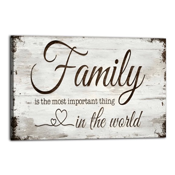 Family Is Important Quotes Canvas Wall Art, Inspirational Family Prints& Signs Poster Wrapped Wooden Frame Wall Decor,,Canvas Wall Art for Living Room,Bedroom,Office,Ready to Hang