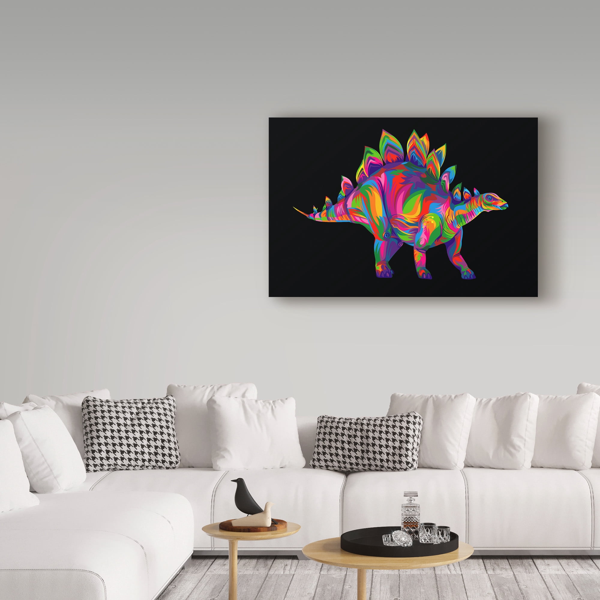 Trademark Fine Art 'Colorful Stegosaurus' Canvas Art by Bob Weer