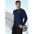 thumbnail image 6 of Satankud Mens Sun Protection UPF 50+ Shirts Long Sleeve Swim Rash Guard Shirt Workout Running Athletic UV Gym Surf Hiking Navy Blue L, 6 of 9