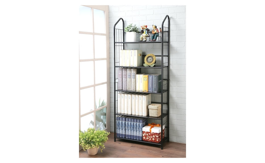 Metal Utility Book Rack Black 5 Tier