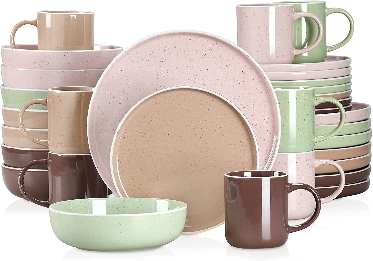 Vancasso Dinnerware Sets, Stoneware Dinner Set for 8, 32Piece Round