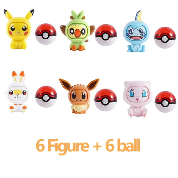 Figuras de acción de Pokémon para niños, Set de 12 unidades de juguete que cambian de cara, Pichu, Psyduck, Lapras, Sylveon, Umbreon, Espeon, Elf hola suerte unisex
