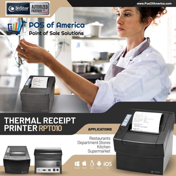 3nStar POS 80mm Direct Thermal Receipt Printer (RPT010) USB/Ethernet/Serial