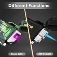 thumbnail image 2 of 2 Pack Waterproof Lighter Outdoor Windproof Torch Lighters Dual Arc Butane Electric Lighters USB Rechargeable Lighters Flameless Plasma Lighter Camping Hiking Adventure Survival Tactical Gear, 2 of 14