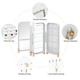 thumbnail image 4 of TSV 4-Panel Foldable Jewelry Organizer with Mirror, Earring and Necklace Display Case for Women, Valentines Gifts, White, 4 of 7