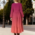 thumbnail image 6 of Babcutegg Dresses for Kid Girls A Line Comfortable Knee Length Side Pockets Long Sleeve Girls Fall and Spring Dresses Red Size 12-13, 6 of 6