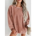 thumbnail image 5 of Eytino Womens Sweatshirt Oversized Casual Crew Neck Loose Corduroy Sweatshirt Pullover Fashion Long Sleeve Comfy Tops, 5 of 9