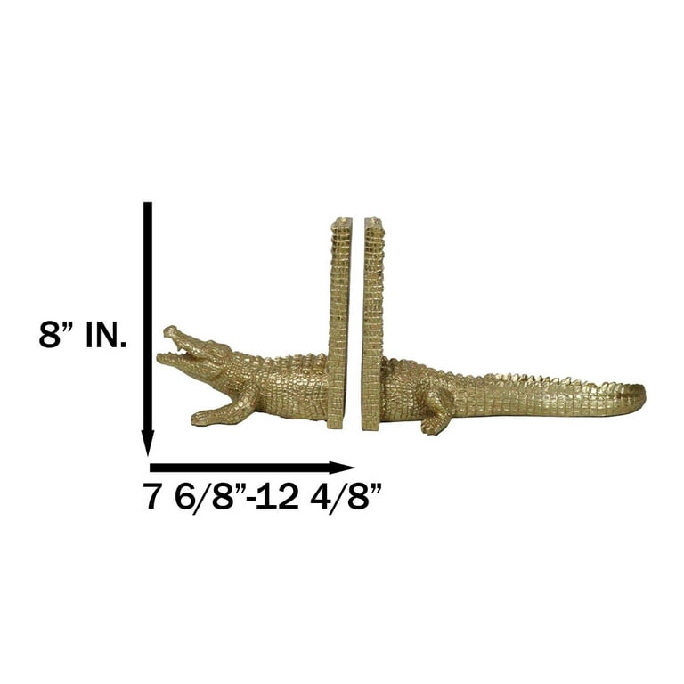 Nautical Marine Faux Gold Crocodile Alligator Head And Tail Nautical Marine Faux Gold Crocodile Alligator Head And Tail