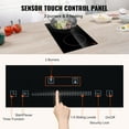 thumbnail image 3 of VEVOR Built in Electric Stove Top, 20 x 11.6 inch 2 Burners, 240V Glass Radiant Cooktop with Sensor Touch Control, Timer & Child Lock Included, 9 Power Levels for Simmer Steam Slow Cook Fry, 3 of 9