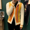 thumbnail image 3 of Cárdigan de punto para hombre, moda coreana, suéter vintage a rayas para hombre, estilo económico, otoño e invierno, ropa de calle Y2k, abrigos de manga larga, 3 of 4