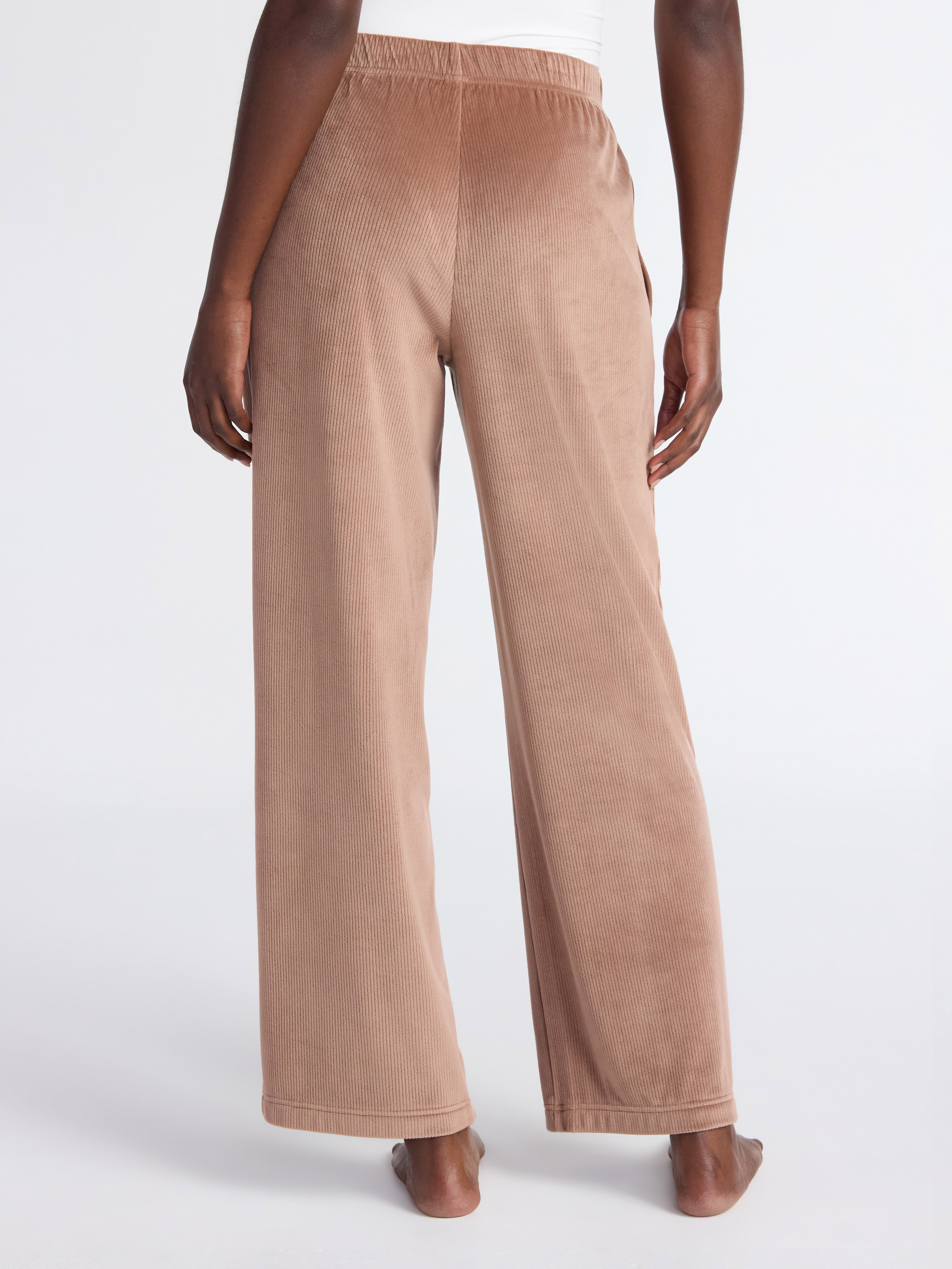 Joyspun Women's Velour Wide-Leg Sleep Pants, Size XS-3X