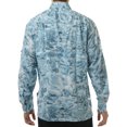thumbnail image 2 of Aqua Design Mens Long Sleeve Voyager Vented Camo Fishing Shirt: Aqua Sky size M, 2 of 3
