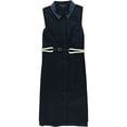 thumbnail image 1 of Tommy Hilfiger Womens High-Low Button Down Blouse, Blue, 2, 1 of 1