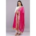 thumbnail image 6 of Dweep Sara White Kurti Set with Pant, Pink Dupatta, Indian Pakistani Women Anarkali Suit Set M/38, 6 of 6