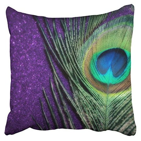 Peacock Decorative Items WinHome Pillowcases Stunning Purple Peacock Decorative Throw Pillow Covers Protectors Cases Cushion Cover Case Couch Sofa Size 18x18 inches One Side print ()