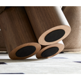 thumbnail image 3 of Mushroom Shape Ottoman, Broadcloth Pleat Mushroom Stool, Lamb Wool Footstool Seat, Barrel PVC Pipe With Walnut Finish, Brown, 3 of 6