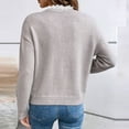 thumbnail image 4 of YueHuiYing Women's Fashionable Lace-trimmed V-neck Sweater In Solid Color Loose Long-sleeved Knitted Sweater, 4 of 4