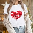 thumbnail image 6 of POTETI Valentines Women Fashions Tee Shirts for Women,Women Valentine's Day Gifts for Wife Short Sleeve White T-shirts Heart Print Crew Neck Casual Tops, 6 of 6