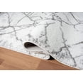 thumbnail image 4 of HR Ultra-Soft Cobalt White and Shadow Shaggy Rug with Elegant Marble Pattern  Luxurious High Pile Area Rug for Contemporary Home Dcor, 4 of 5