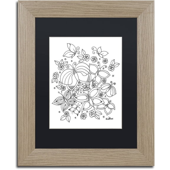 Trademark Fine Art "Butterflies" Canvas Art by KCDoodleArt Black Matte, Birch Frame