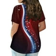 thumbnail image 3 of XADYUY Plus Size 4th Of July T Shirts for Women Stars Stripes Print Patriotic Tunic Shirts Oversized Crew Neck Short Sleeve Shirt Going Out Independent Day Clothes for Women,4XL Wine, 3 of 5