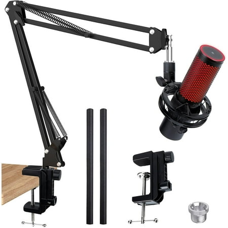 For HyperX QuadCast 2 Microphone Stand - Boom Arm Compatible with Hyper x QuadCast Gaming Microphone Boom Arm with Cable Ties Improve Sound Quality Mic Stand for Quad Cast by SUNMON