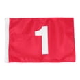 thumbnail image 2 of Bandera de golf estándar, accesorio de golf, bandera grande numerada para putting green, roja, para club de campo, césped, campo de práctica, patio 1, 2 of 8