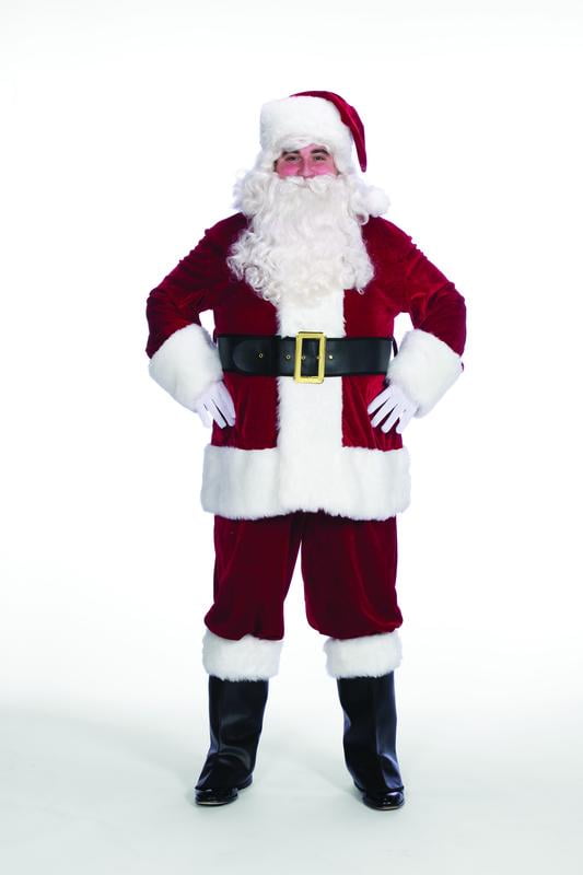 7 Piece Red Velvet Christmas Santa Suit Adult Size Large