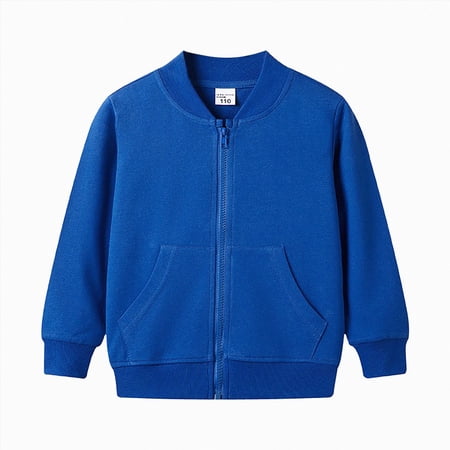 Linfrsh Boys Lightweight Jacket Solid Winderbreaker Soft Shell Jackets Casual Windproof Zip Up Jackets for Hiking Running Outwear (Dark Blue 18-24 Months)