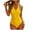 Yellow, variant on Ruched Halter Swimsuits for Women Tummy-Control One Piece Bathing Suit Padded Slimming Sexy Beachwear Green, M