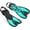 Green, variant on MATEPROX Adult Swim Fins Adjustable Short Blade Dving Flippers Travel Size for Snorkeling-L/XL, Black
