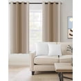thumbnail image 2 of Khaki Ombre Blackout Curtains, Light Blocking Print Window Curtains, Modern Abstract Art Farmhouse Gradient Thermal Insulated Window Drapes for Living Room Kitchen Cafe 2 Panels, 84"W x 84"L, 2 of 9